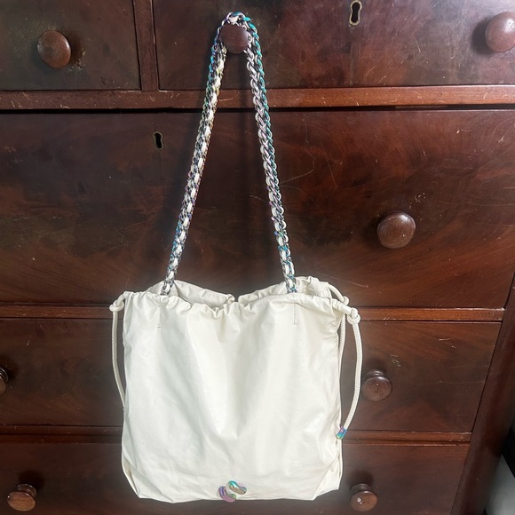 Rebecca Minkoff Handbags - Rebecca Minkoff Zero Gravity Chantilly Leather Metallic Chain Shoulder Tote Bag
